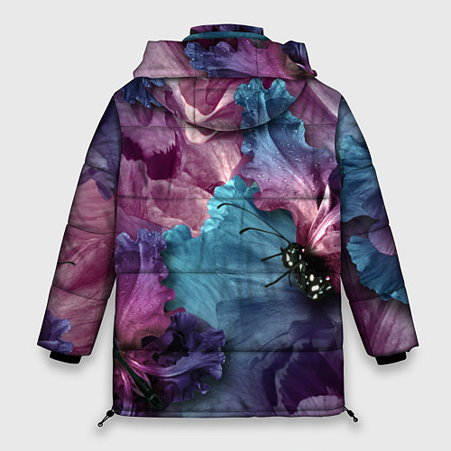 Женская зимняя куртка Цветы / 3D-Красный – фото 2