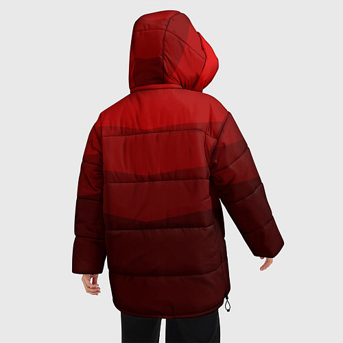 Женская зимняя куртка Красный Градиент / 3D-Черный – фото 4