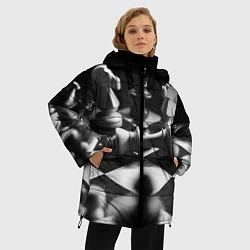 Куртка зимняя женская Шахматы, цвет: 3D-черный — фото 2