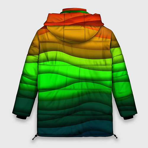 Женская зимняя куртка Цветные волны / 3D-Красный – фото 2