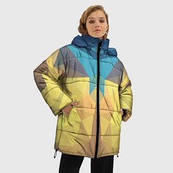 Куртка зимняя женская Абстрактная Геометрия, цвет: 3D-черный — фото 2