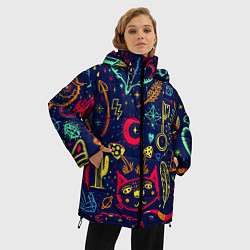 Куртка зимняя женская Узоры из снов, цвет: 3D-черный — фото 2