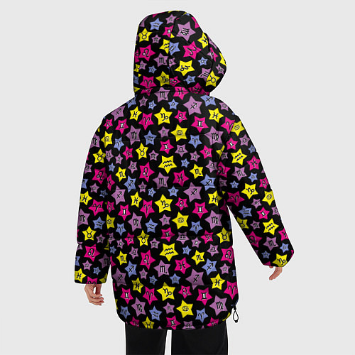 Женская зимняя куртка Знаки Зодиака / 3D-Черный – фото 4