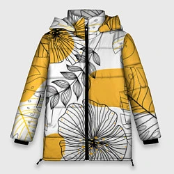 Женская зимняя куртка Цветы
