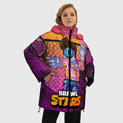 Куртка зимняя женская STU СТУ Miami Brawl Stars, цвет: 3D-черный — фото 2