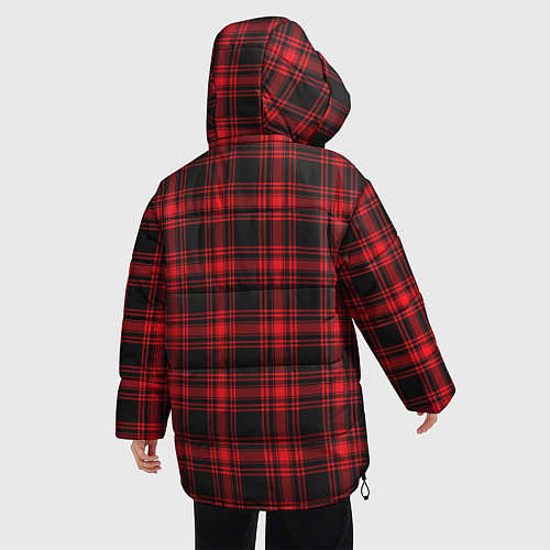 Женская зимняя куртка Красная клетка / 3D-Черный – фото 4