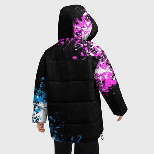 Женская зимняя куртка Череп в краске / 3D-Черный – фото 4