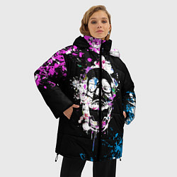 Куртка зимняя женская Череп в краске, цвет: 3D-черный — фото 2