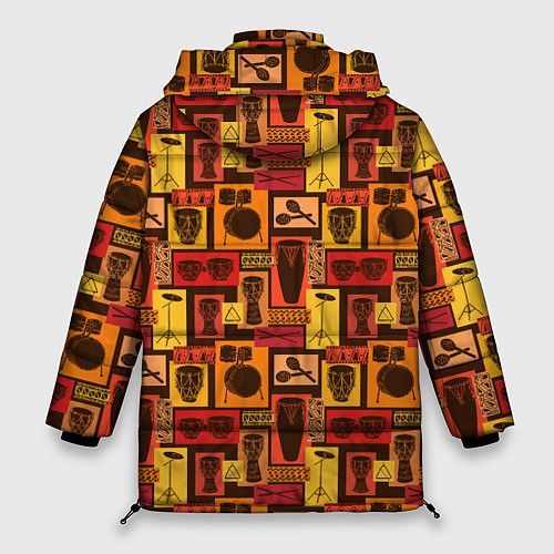Женская зимняя куртка Ударные Инструменты / 3D-Красный – фото 2