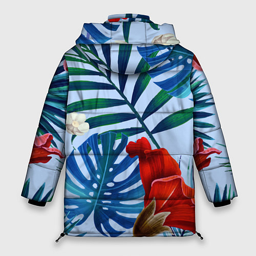 Женская зимняя куртка Фламинго в папоротнике / 3D-Светло-серый – фото 2