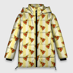 Куртка зимняя женская Кусочки Пиццы, цвет: 3D-красный