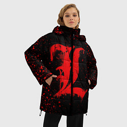 Куртка зимняя женская DEATH NOTE ТЕТРАДЬ СМЕРТИ, цвет: 3D-светло-серый — фото 2