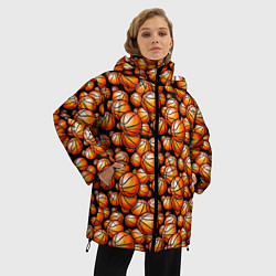 Куртка зимняя женская Баскетбольные Мячи, цвет: 3D-светло-серый — фото 2
