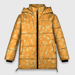Куртка зимняя женская Оранжевая еда, цвет: 3D-черный