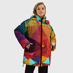 Куртка зимняя женская Геометрическая Абстракция, цвет: 3D-черный — фото 2