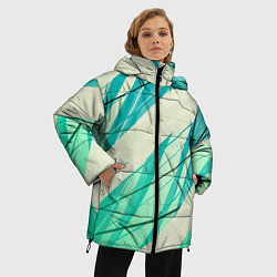 Куртка зимняя женская Абстракция ,,Холодный Огонь, цвет: 3D-черный — фото 2