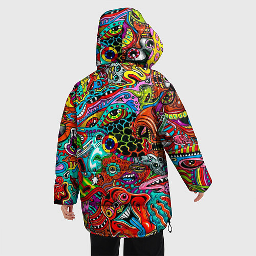 Женская зимняя куртка Яркая абстракция bright abstraction / 3D-Черный – фото 4