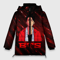 Куртка зимняя женская BTS Red and black, цвет: 3D-черный