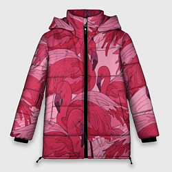 Женская зимняя куртка Розовые фламинго