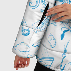 Куртка зимняя женская Морская тема, цвет: 3D-светло-серый — фото 2