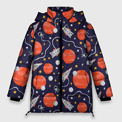 Женская зимняя куртка Корабли, планеты и спутники