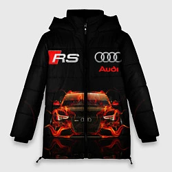 Куртка зимняя женская AUDI RS 5 FIRE АУДИ РС 5, цвет: 3D-черный