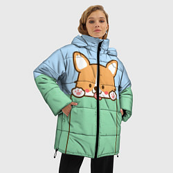 Куртка зимняя женская Милый Корги, цвет: 3D-черный — фото 2