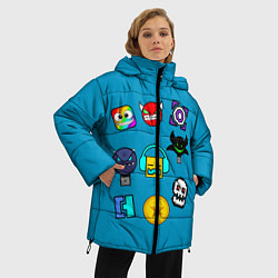 Куртка зимняя женская Geometry Dash: Icons, цвет: 3D-красный — фото 2