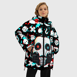 Куртка зимняя женская ЛЮБОВЬ СМЕРТЬ И РОБОТЫ ГЛИТЧ, цвет: 3D-светло-серый — фото 2