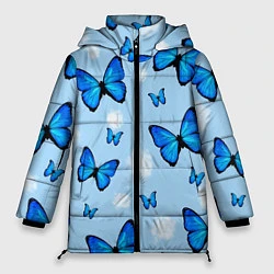 Куртка зимняя женская Бабочки Моргенштерна, цвет: 3D-красный