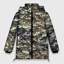 Куртка зимняя женская Камуфляж для рыбака, цвет: 3D-черный