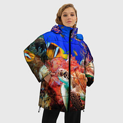 Куртка зимняя женская Морская черепаха, цвет: 3D-светло-серый — фото 2
