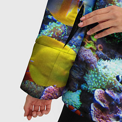 Куртка зимняя женская Коралловые рыбки, цвет: 3D-черный — фото 2