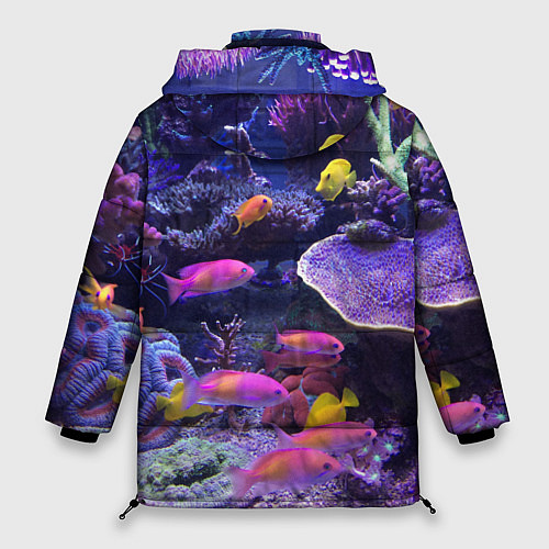 Женская зимняя куртка Коралловые рыбки / 3D-Красный – фото 2