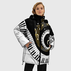 Куртка зимняя женская МУЗЫКАЛЬНЫЙ УЗОР, цвет: 3D-черный — фото 2
