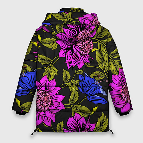Женская зимняя куртка Цветочный Паттерн / 3D-Красный – фото 2