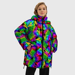 Куртка зимняя женская Неоновый папоротник, цвет: 3D-черный — фото 2
