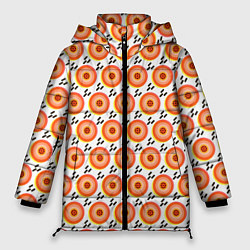 Женская зимняя куртка Поп арт, мишень, диски дождь