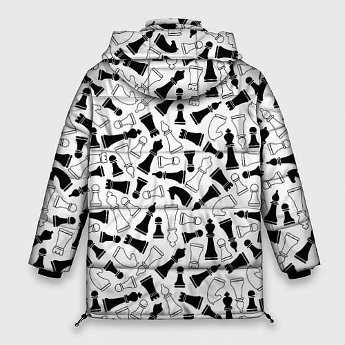 Женская зимняя куртка Шахматы / 3D-Светло-серый – фото 2