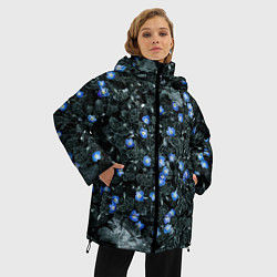 Куртка зимняя женская Маленькие ЦветЫ, цвет: 3D-черный — фото 2