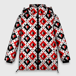 Куртка зимняя женская Карточный Катала, цвет: 3D-красный