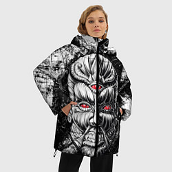Куртка зимняя женская Атака титанов: титан, цвет: 3D-черный — фото 2