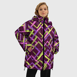 Куртка зимняя женская Абстракция-2, цвет: 3D-черный — фото 2