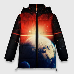 Женская зимняя куртка Космос земля 3D