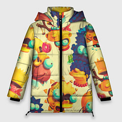 Куртка зимняя женская Crazy Simpsons, цвет: 3D-черный