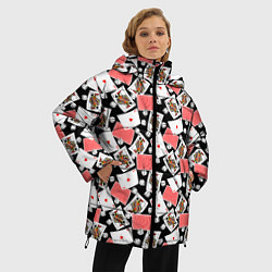 Куртка зимняя женская Карты, цвет: 3D-черный — фото 2