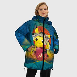 Куртка зимняя женская Пикачу гейша, цвет: 3D-черный — фото 2