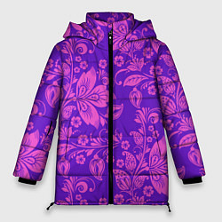 Куртка зимняя женская ФИОЛЕТОВАЯ ХОХЛОМА Z, цвет: 3D-черный