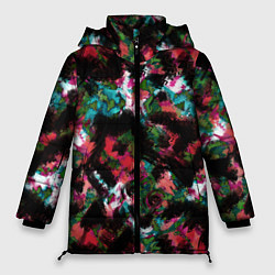 Куртка зимняя женская Гранжевый абстрактный узор, цвет: 3D-светло-серый