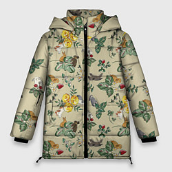 Женская зимняя куртка Зайчики с Цветочками